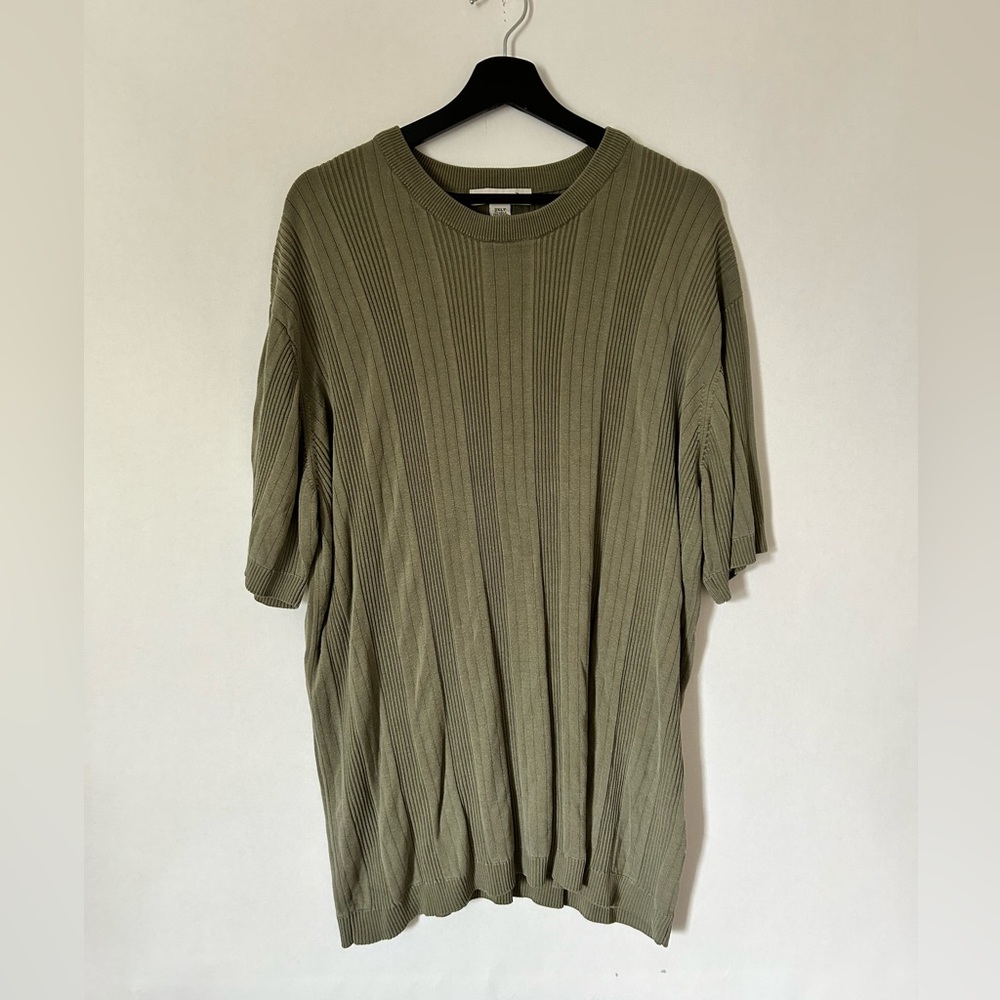 Pronto Uomo Oversized Silk Army Green T-shirt (Size 2XLT)